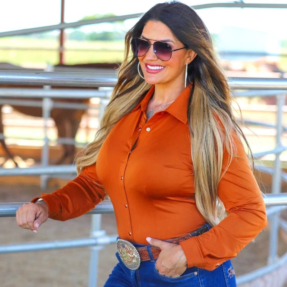 Ranch Dress'N *YOUTH* RUST PERFORMANCE RODEO SHIRT